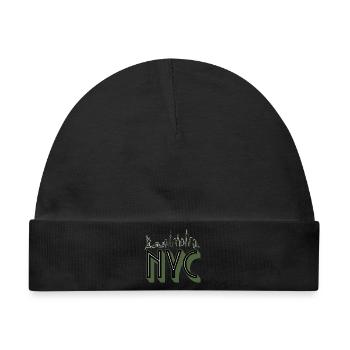 NYC Skyline Silhouette - Baby Premium Organic Mütze - Schwarz - Vorne
