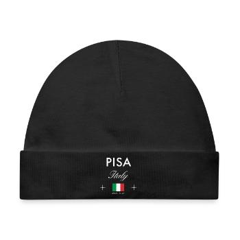 Pisa Italien Koordinaten Reise Souvenir - Baby Premium Organic Mütze - Schwarz - Vorne