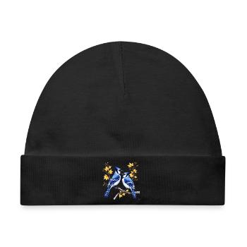 Design der Ahornzweige von Blue Jays. - Baby Premium Organic Mütze - Schwarz - Vorne