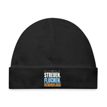 Winterdienst Streuen Fluchen - Baby Premium Organic Mütze - Schwarz - Vorne