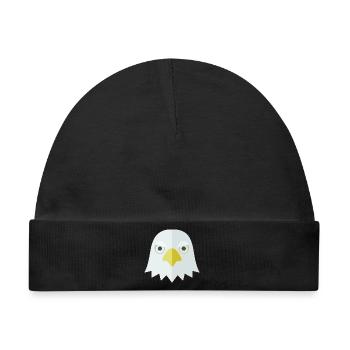 Adler Kopf Shirt minimalistisch Streetwear - Baby Premium Organic Mütze - Schwarz - Vorne