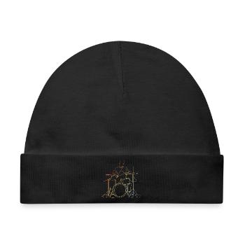 Schlagzeuger Retro Look - Baby Premium Organic Mütze - Schwarz - Vorne