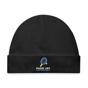 Padel Life Shirt Smash Sweat Repeat Padel Player - Baby Premium Organic Mütze - Schwarz - Vorne