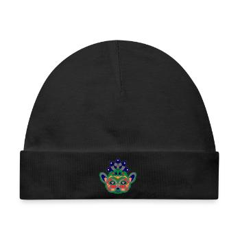 Bunter Lemur - Baby Premium Organic Mütze - Schwarz - Vorne