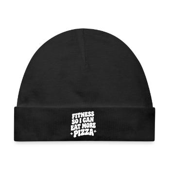 Fitness so i can eat more pizza - Baby Premium Organic Mütze - Schwarz - Vorne