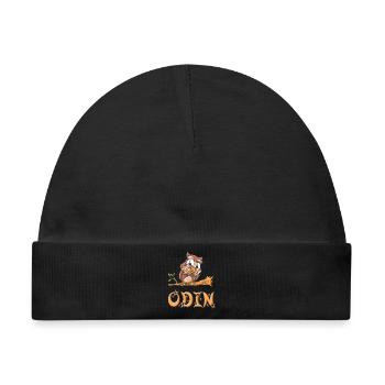 Eule Odin - Baby Premium Organic Mütze - Schwarz - Vorne