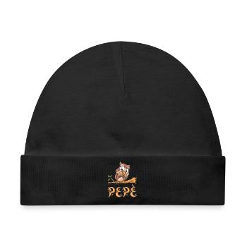 Eule Pepè - Baby Premium Organic Mütze - Schwarz - Vorne