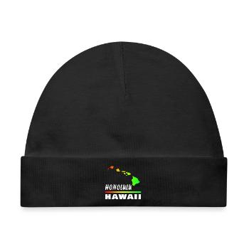 Hawaii Honolulu mit Karte / Geschenk Landkarte - Baby Premium Organic Mütze - Schwarz - Vorne