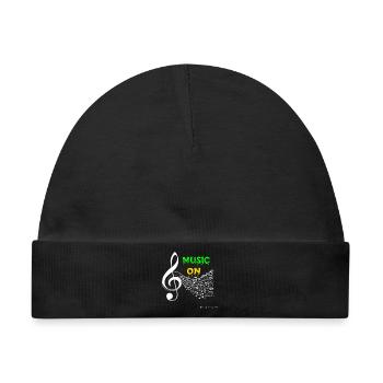 Music ON - Baby Premium Organic Mütze - Schwarz - Vorne