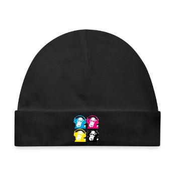 4 dj monkeys - Baby Premium Organic Mütze - Schwarz - Vorne