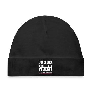 Humorvolles feministisches T-Shirt mit einer engagierten Botschaft - Baby Premium Organic Mütze - Schwarz - Vorne