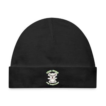 Koala Umarmung - Baby Premium Organic Mütze - Schwarz - Vorne
