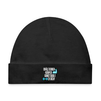 Gewichtheben Gym Fitness - Baby Premium Organic Mütze - Schwarz - Vorne