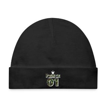 Prince - Baby Premium Organic Mütze - Schwarz - Vorne
