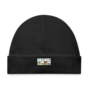 Fussballer Comic Cartoon Fussball Lustig Witzig - Baby Premium Organic Mütze - Schwarz - Vorne