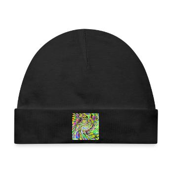 Psychedelischer Wirbel - Baby Premium Organic Mütze - Schwarz - Vorne