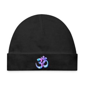 Om - Baby Premium Organic Mütze - Schwarz - Vorne