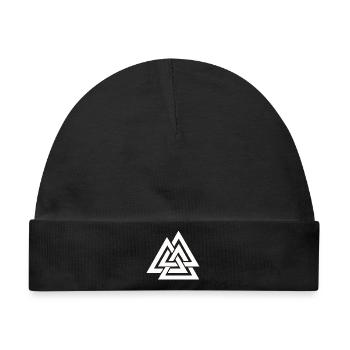 Valknut Wikinger - Baby Premium Organic Mütze - Schwarz - Vorne