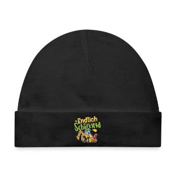 Endlich Schulkind Bagger - Baby Premium Organic Mütze - Schwarz - Vorne