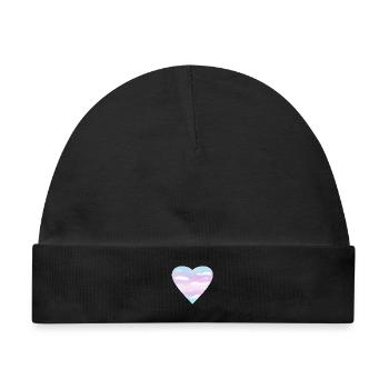 Trans Heart - Baby Premium Organic Mütze - Schwarz - Vorne