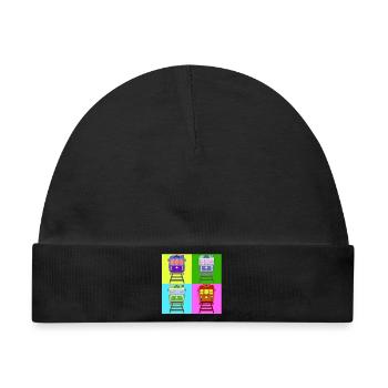 Tram, Straßenbahn Pop Art - Baby Premium Organic Mütze - Schwarz - Vorne