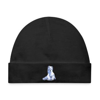 arctic foxy / Arktisfuchs - Baby Premium Organic Mütze - Schwarz - Vorne