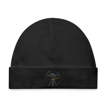Gitarre Da Vinci - Guitar Rock Geschenk - Baby Premium Organic Mütze - Schwarz - Vorne