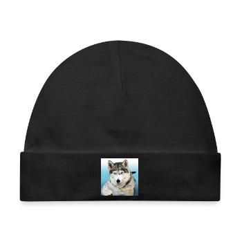 Husky - Baby Premium Organic Mütze - Schwarz - Vorne