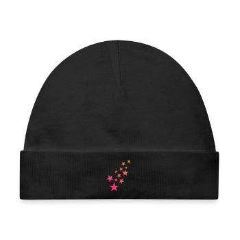 Stern Sternchen Muster Dekoration - Baby Premium Organic Mütze - Schwarz - Vorne