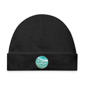 Dear Ocean - Baby Premium Organic Mütze - Schwarz - Vorne