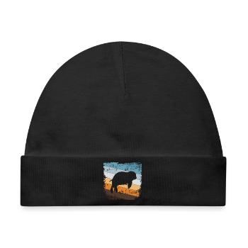 Seehund Robbe - Baby Premium Organic Mütze - Schwarz - Vorne