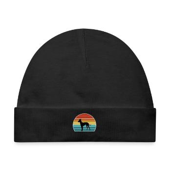 Cirneco Dell Etna Hund Silhouette Vintage Sonnenuntergang fo - Baby Premium Organic Mütze - Schwarz - Vorne