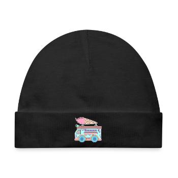 Kids Eiscreme - Baby Premium Organic Mütze - Schwarz - Vorne