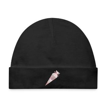 Schultüte Rosa - Baby Premium Organic Mütze - Schwarz - Vorne