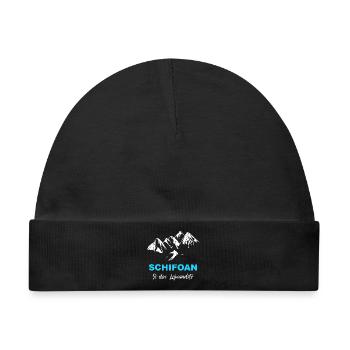 Skifahren Schifoan is das Leiwandste - Baby Premium Organic Mütze - Schwarz - Vorne