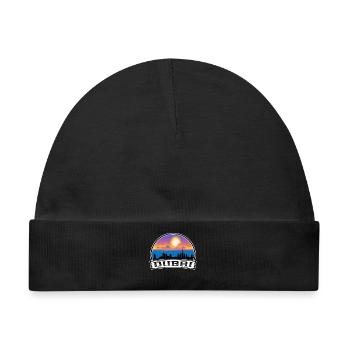 Dubai Uae Skyline Vintage Sonnenuntergang Reise Souvenir - Baby Premium Organic Mütze - Schwarz - Vorne