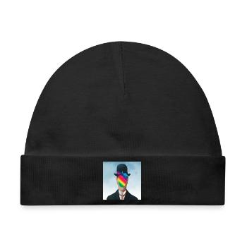 Regenbogen Apfel-Mann - Baby Premium Organic Mütze - Schwarz - Vorne