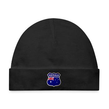 Australien Wappen Flaggen Design - Baby Premium Organic Mütze - Schwarz - Vorne