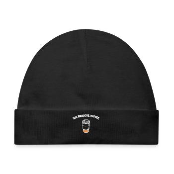 Kaffee Statement Kaffeetrinker Kaffeeliebhaber - Baby Premium Organic Mütze - Schwarz - Vorne