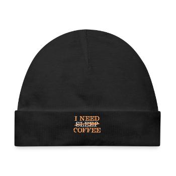 Kaffeeliebhaber Statement Koffee Kaffee Müdigkeit - Baby Premium Organic Mütze - Schwarz - Vorne
