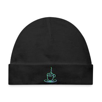 Kaffeetasse Kaffeeliebhaber Kaffee Trinken - Baby Premium Organic Mütze - Schwarz - Vorne