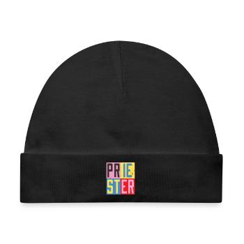 Priester Design - Baby Premium Organic Mütze - Schwarz - Vorne