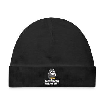 Pinguin Statement Seevogel Tier Arktis Vogel - Baby Premium Organic Mütze - Schwarz - Vorne