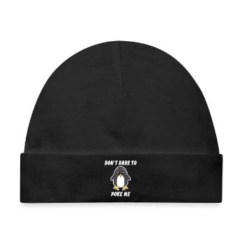 Tier Cool Pinguin Statement Seevogel Südpol Vogel - Baby Premium Organic Mütze - Schwarz - Vorne