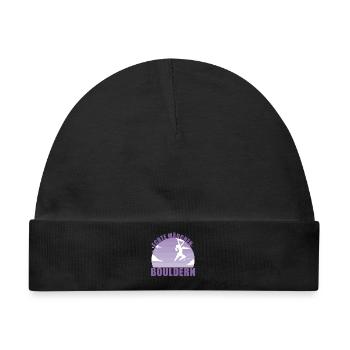 Bouldern Mädchen Hobby Boulderin Berge Geschenk - Baby Premium Organic Mütze - Schwarz - Vorne