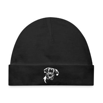Boxer Kopf "Black Edition" - Baby Premium Organic Mütze - Schwarz - Vorne