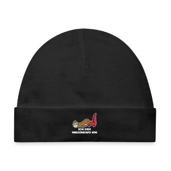 Tier Faul Statement Langschläfer Urwald Faultier - Baby Premium Organic Mütze - Schwarz - Vorne