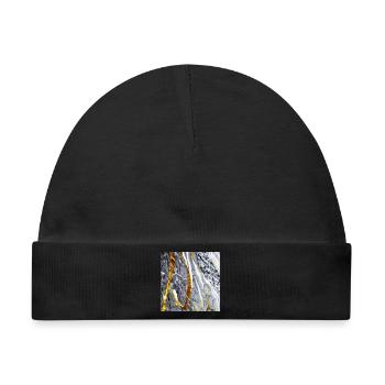 Marmor Gold Textur - Baby Premium Organic Mütze - Schwarz - Vorne