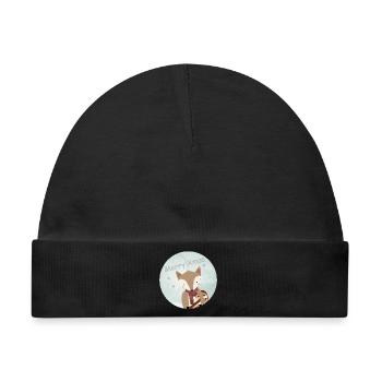 goldiger Fuchs für Weihnachten mit Zuckerstange - Baby Premium Organic Mütze - Schwarz - Vorne
