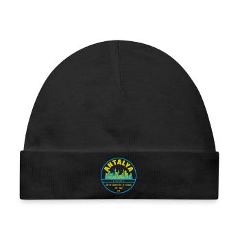 Antalya Skyline Abzeichen Türkei - Baby Premium Organic Mütze - Schwarz - Vorne